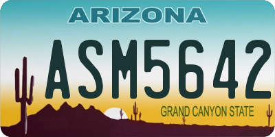 AZ license plate ASM5642
