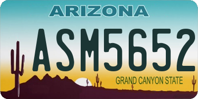 AZ license plate ASM5652