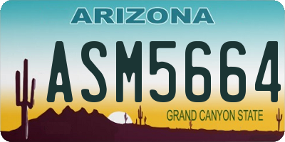 AZ license plate ASM5664