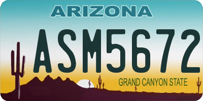 AZ license plate ASM5672