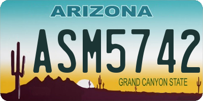AZ license plate ASM5742