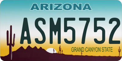 AZ license plate ASM5752