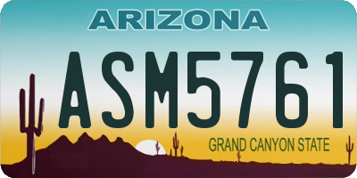 AZ license plate ASM5761