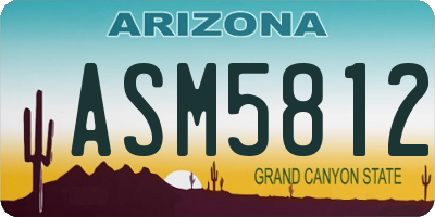 AZ license plate ASM5812