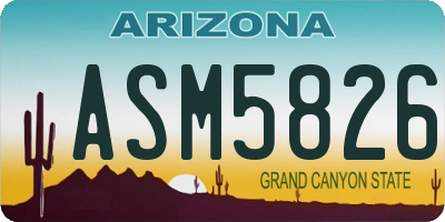 AZ license plate ASM5826