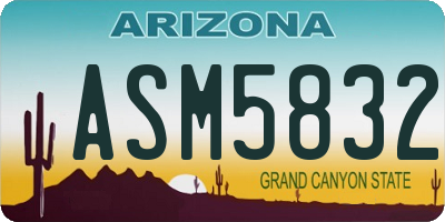 AZ license plate ASM5832