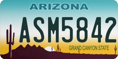 AZ license plate ASM5842