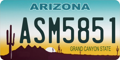 AZ license plate ASM5851