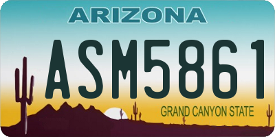 AZ license plate ASM5861