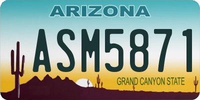 AZ license plate ASM5871