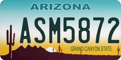 AZ license plate ASM5872