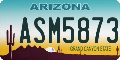 AZ license plate ASM5873