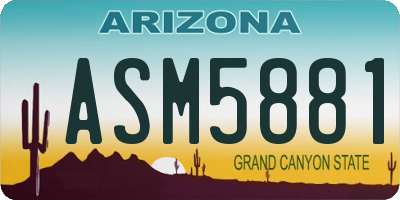 AZ license plate ASM5881