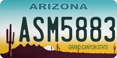 AZ license plate ASM5883
