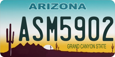 AZ license plate ASM5902