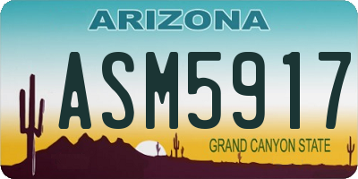 AZ license plate ASM5917