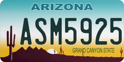 AZ license plate ASM5925