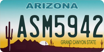 AZ license plate ASM5942
