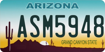 AZ license plate ASM5948