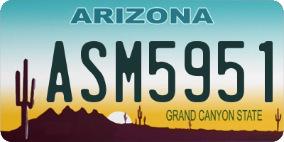 AZ license plate ASM5951