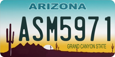 AZ license plate ASM5971