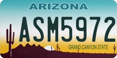 AZ license plate ASM5972