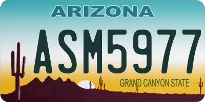 AZ license plate ASM5977