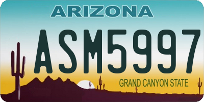 AZ license plate ASM5997