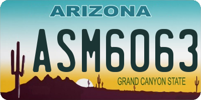 AZ license plate ASM6063