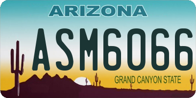 AZ license plate ASM6066