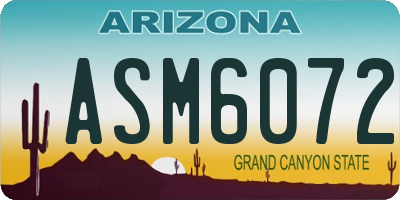 AZ license plate ASM6072