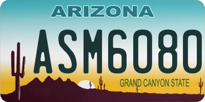 AZ license plate ASM6080