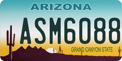 AZ license plate ASM6088