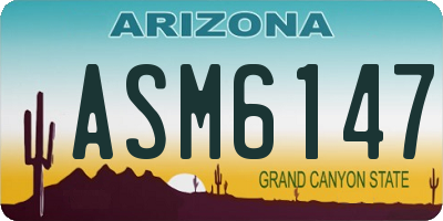 AZ license plate ASM6147