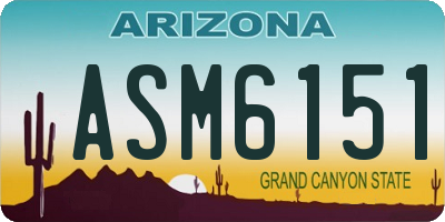 AZ license plate ASM6151