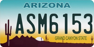 AZ license plate ASM6153