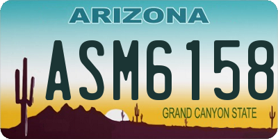 AZ license plate ASM6158