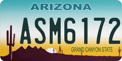 AZ license plate ASM6172