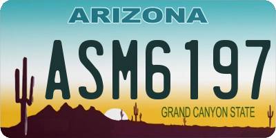 AZ license plate ASM6197