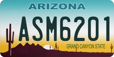 AZ license plate ASM6201