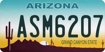 AZ license plate ASM6207
