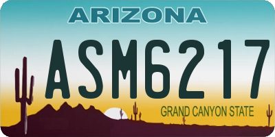 AZ license plate ASM6217