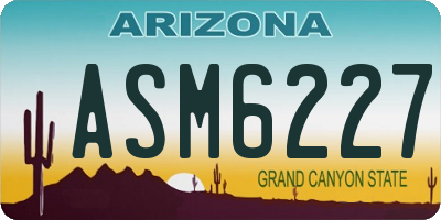 AZ license plate ASM6227