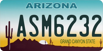 AZ license plate ASM6232