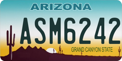 AZ license plate ASM6242