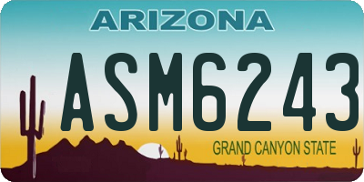 AZ license plate ASM6243