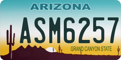 AZ license plate ASM6257