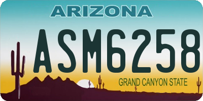 AZ license plate ASM6258