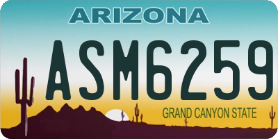AZ license plate ASM6259