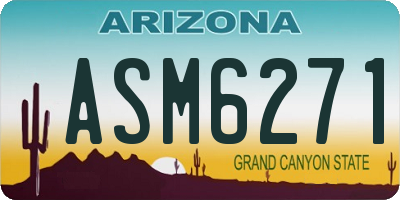 AZ license plate ASM6271
